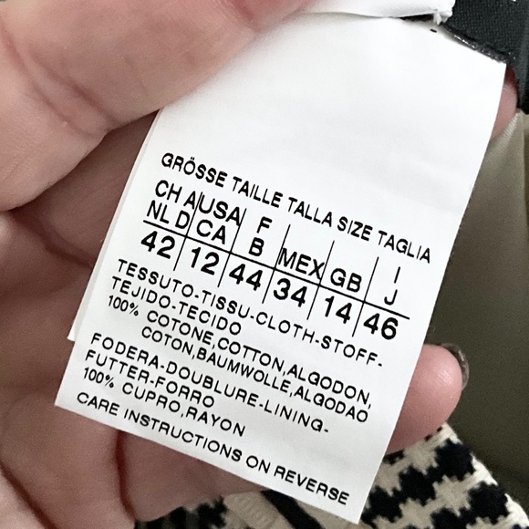 Maxmara Weekend Mini Pencil Skirt Tweed Textured Cream Black Sz 12 Tall - Picture 11 of 13